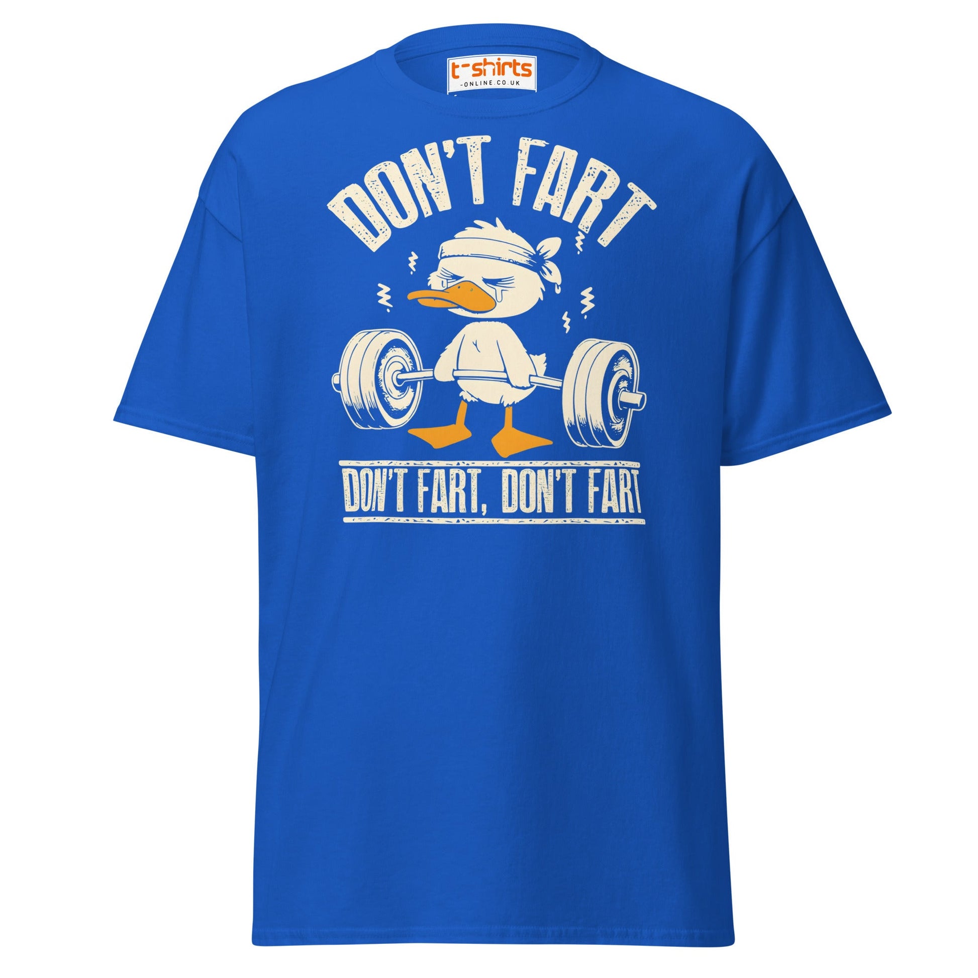 Don’t Fart Gym Duck T-Shirt - Royal - T-Shirts Online