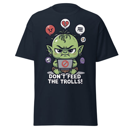 Don’t Feed The Trolls T-Shirt | Funny Internet Meme Tee - Navy - T-Shirts Online