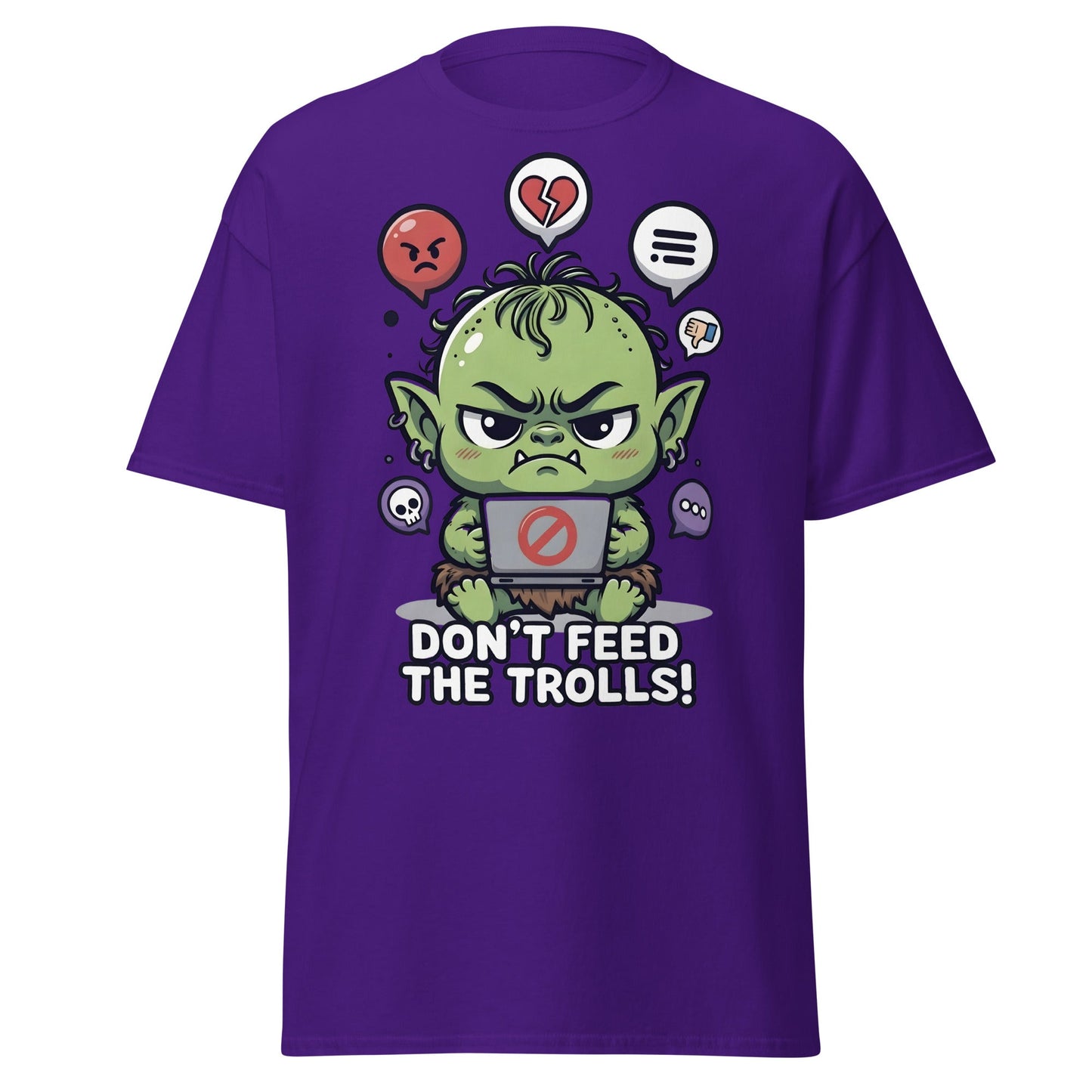 Don’t Feed The Trolls T-Shirt | Funny Internet Meme Tee - Purple - T-Shirts Online