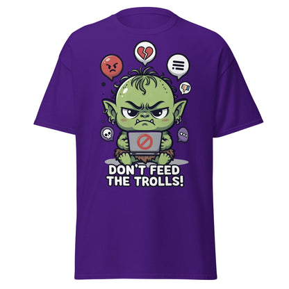 Don’t Feed The Trolls T-Shirt | Funny Internet Meme Tee - Purple - T-Shirts Online