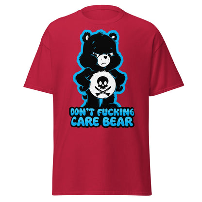 Don't Fucking Care Bear T-Shirt - Grumpy Edgy Adult Humor Tee - Cardinal - T-Shirts Online
