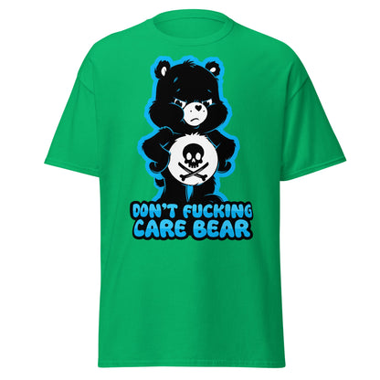 Don't Fucking Care Bear T-Shirt - Grumpy Edgy Adult Humor Tee - Irish Green - T-Shirts Online