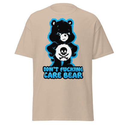 Don't Fucking Care Bear T-Shirt - Grumpy Edgy Adult Humor Tee - Sand - T-Shirts Online