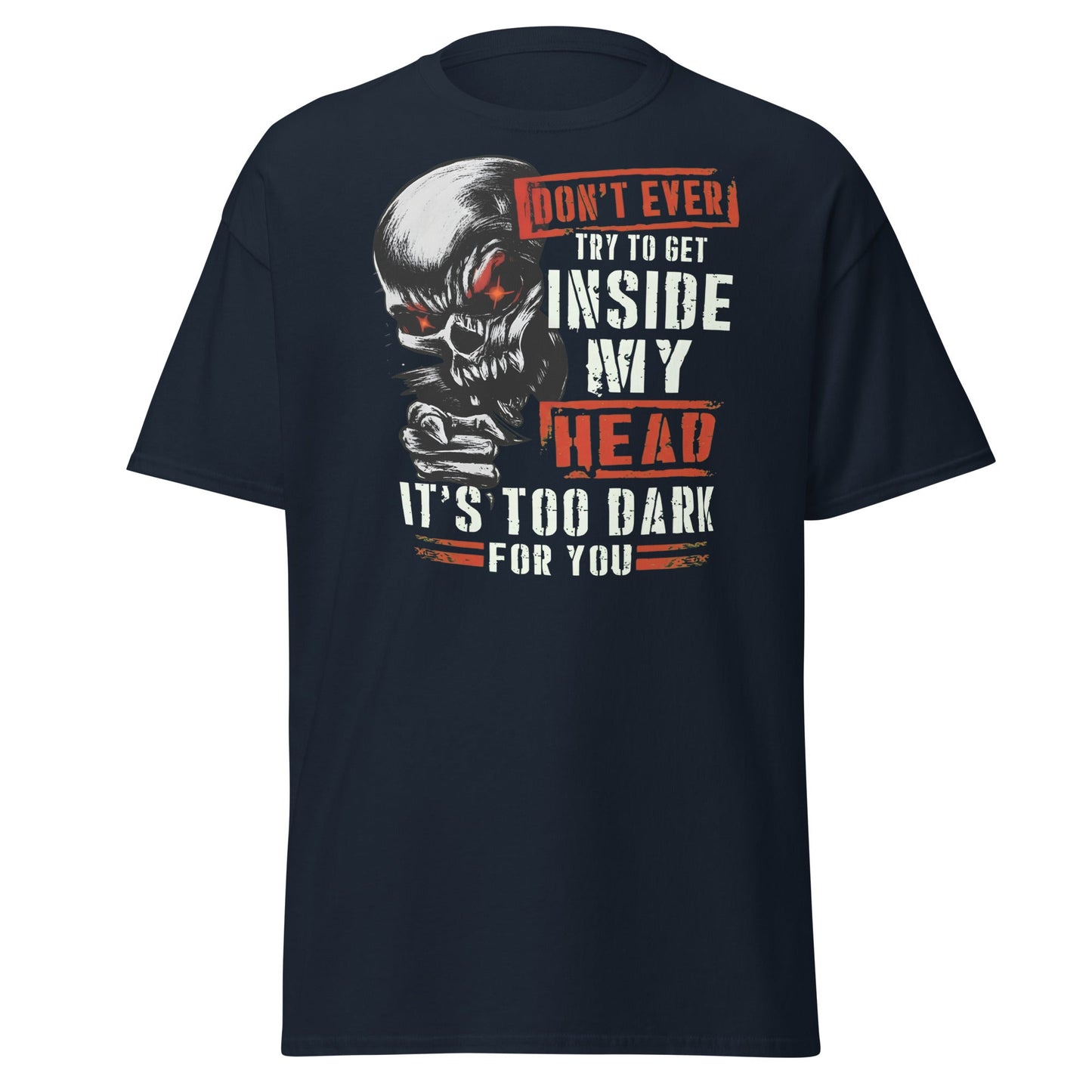 Don't Get Inside My Head Skull T-Shirt – Dark Humor - Navy - T-Shirts Online