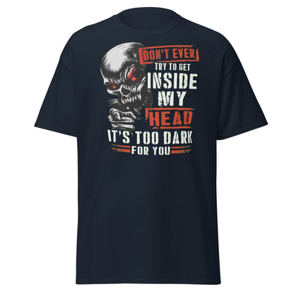 Don't Get Inside My Head Skull T-Shirt – Dark Humor - Navy - T-Shirts Online