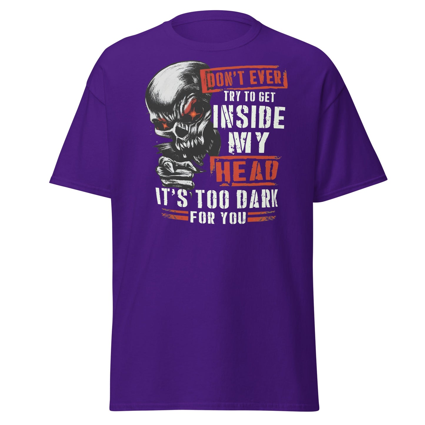 Don't Get Inside My Head Skull T-Shirt – Dark Humor - Purple - T-Shirts Online