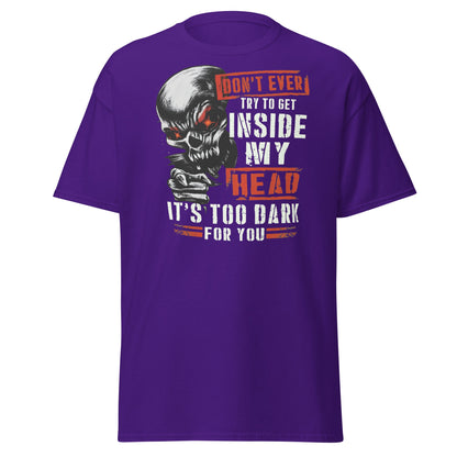 Don't Get Inside My Head Skull T-Shirt – Dark Humor - Purple - T-Shirts Online