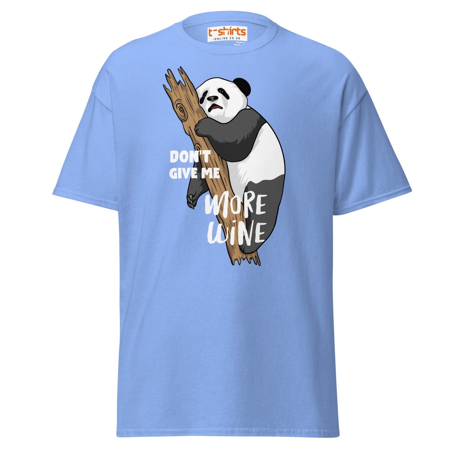 Don’t Give Me More Wine Panda T-Shirt | Funny Drinking Tee - Carolina Blue - T-Shirts Online