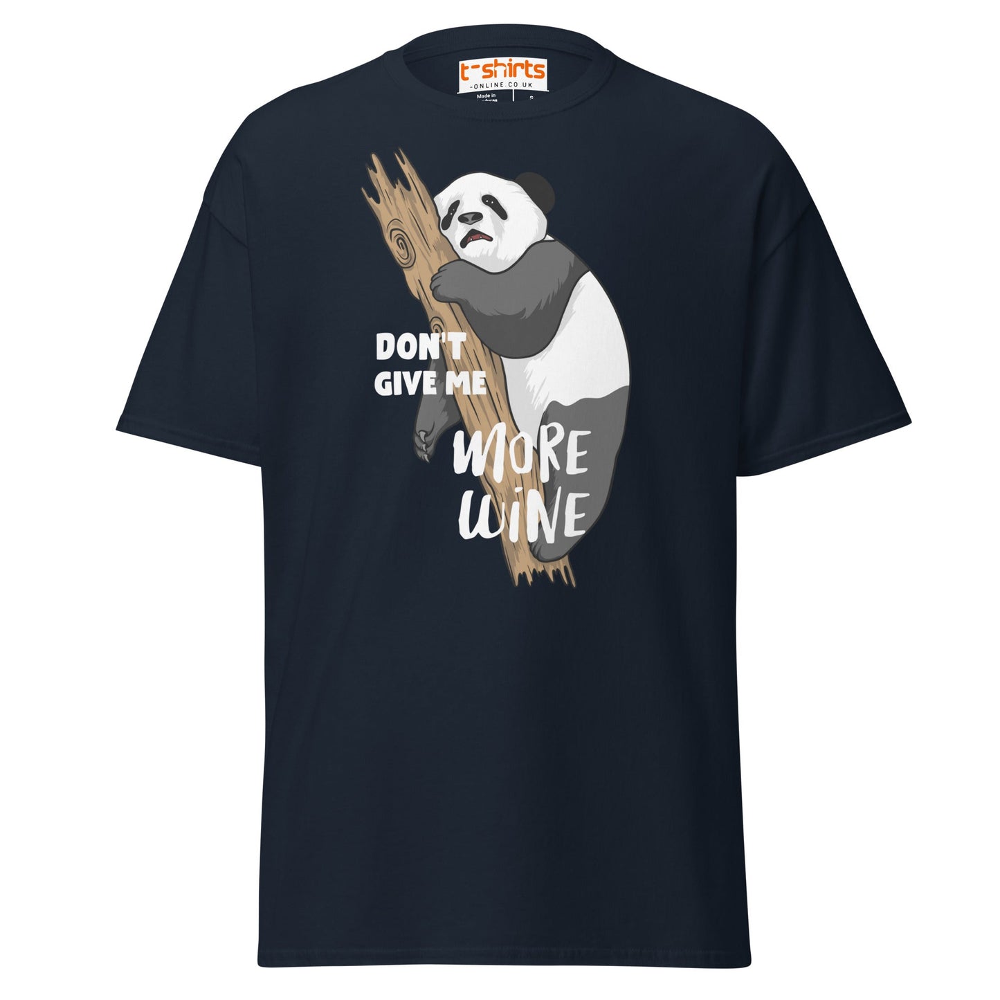 Don’t Give Me More Wine Panda T-Shirt | Funny Drinking Tee - Navy - T-Shirts Online
