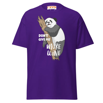 Don’t Give Me More Wine Panda T-Shirt | Funny Drinking Tee - Purple - T-Shirts Online