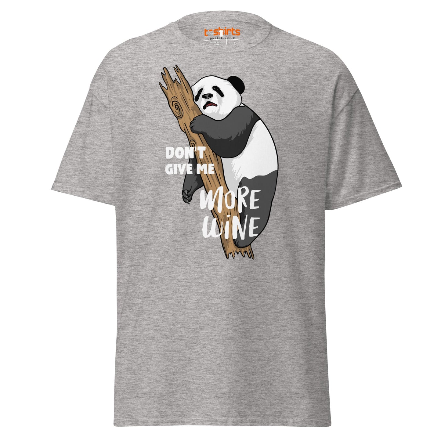 Don’t Give Me More Wine Panda T-Shirt | Funny Drinking Tee - Sport Grey - T-Shirts Online