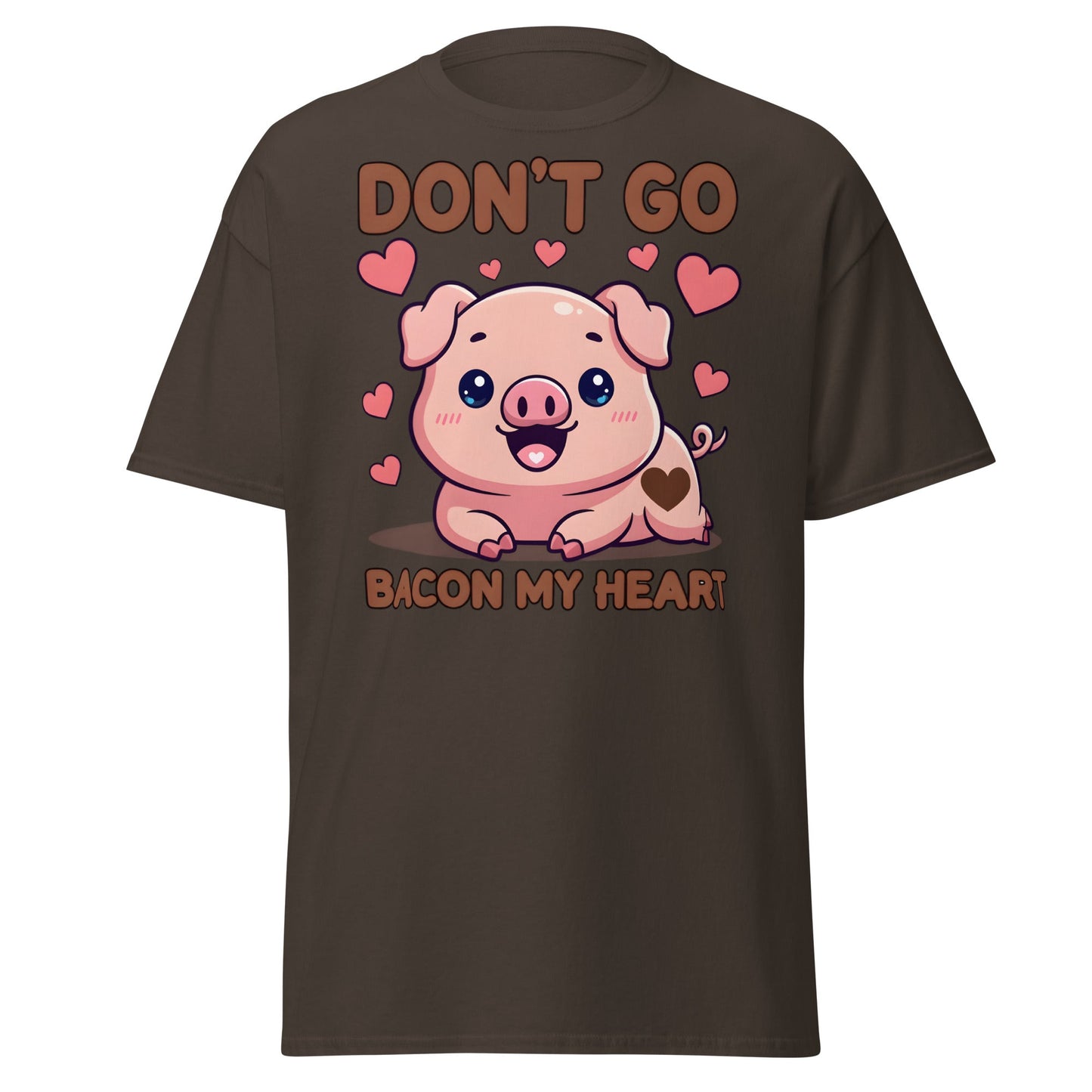 Don’t Go Bacon My Heart T-Shirt | Cute Pig Pun Tee - Dark Chocolate - T-Shirts Online