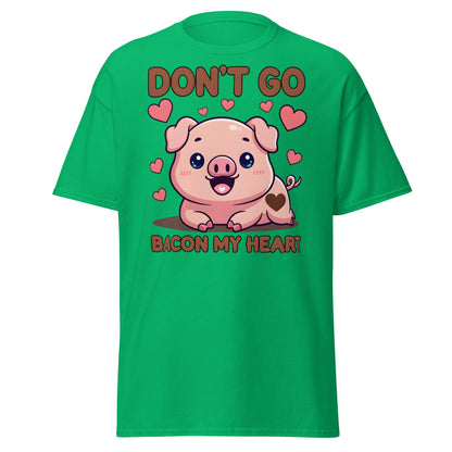 Don’t Go Bacon My Heart T-Shirt | Cute Pig Pun Tee - Irish Green - T-Shirts Online