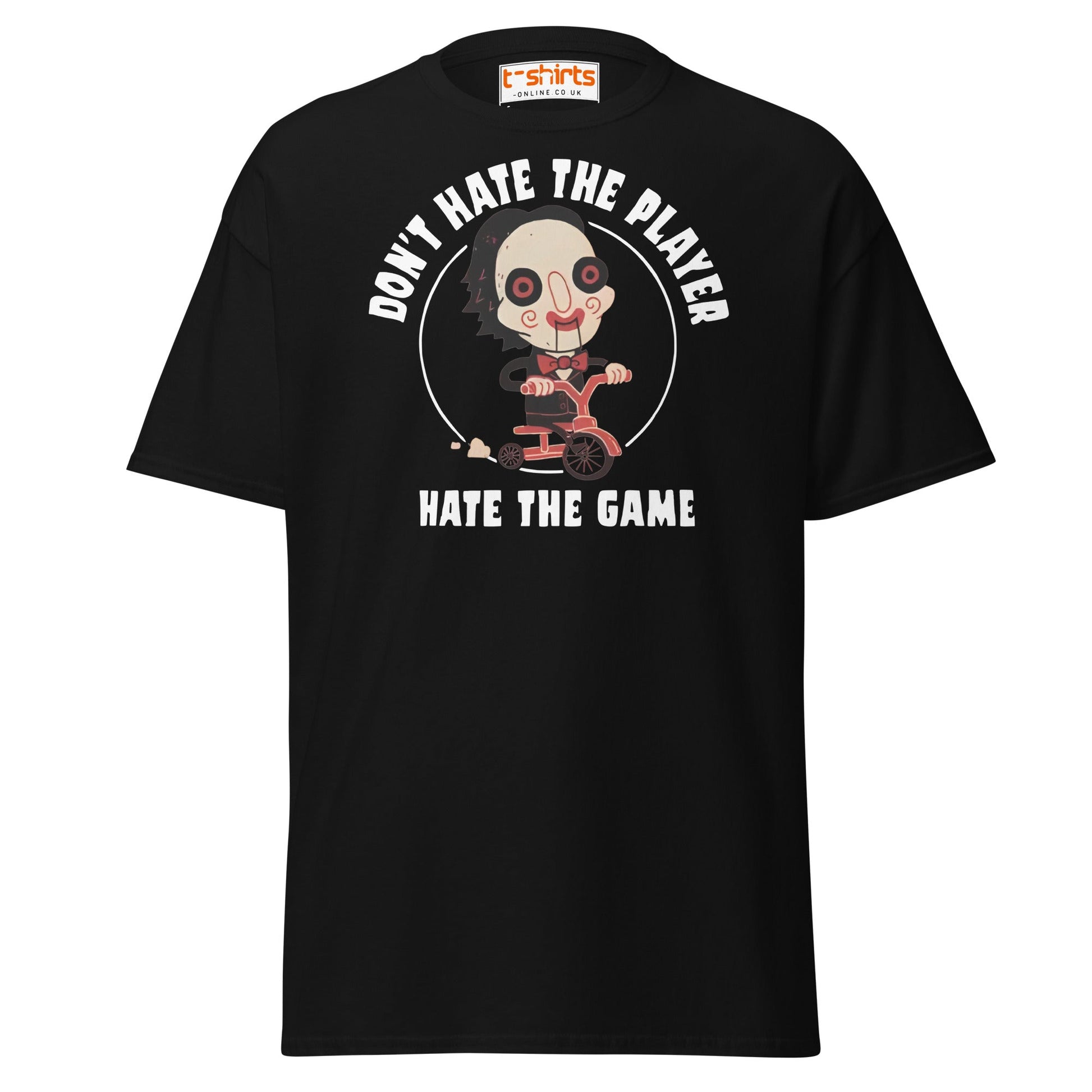 Don’t Hate the Player T-Shirt | Funny Horror Parody Tee - Black - T-Shirts Online