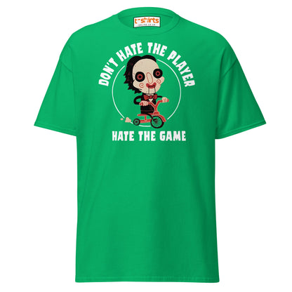 Don’t Hate the Player T-Shirt | Funny Horror Parody Tee - Irish Green - T-Shirts Online