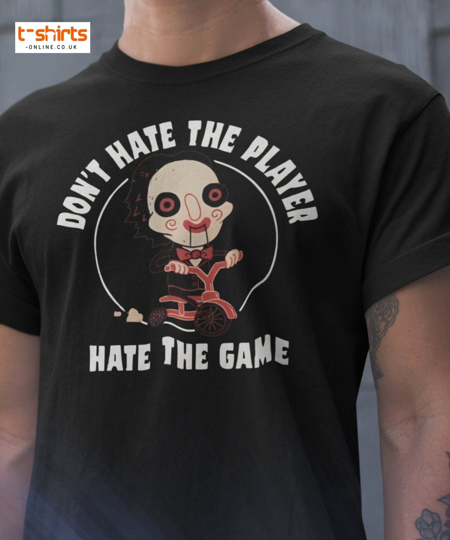 Don’t Hate the Player T-Shirt | Funny Horror Parody Tee - Maroon - T-Shirts Online