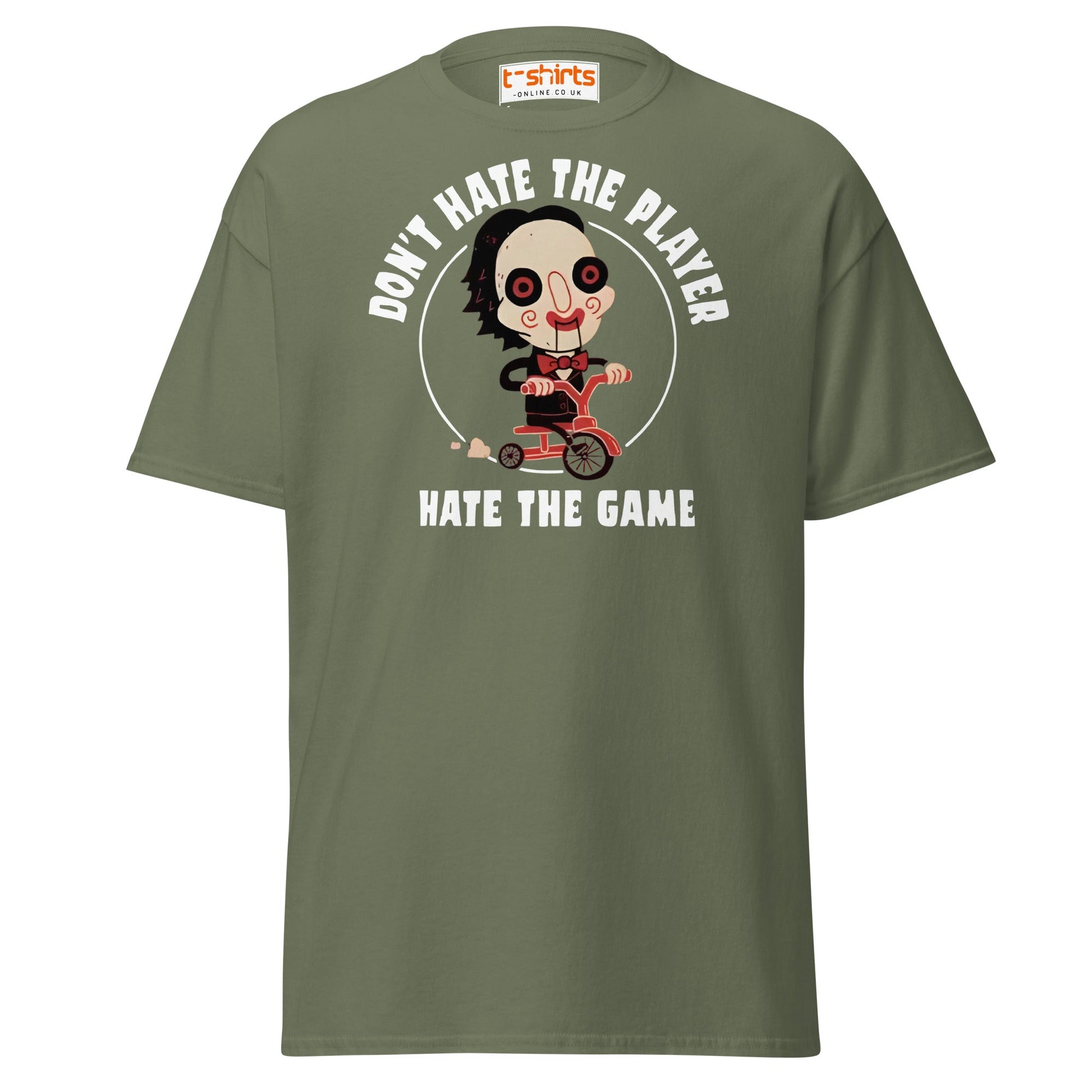 Don’t Hate the Player T-Shirt | Funny Horror Parody Tee - Military Green - T-Shirts Online