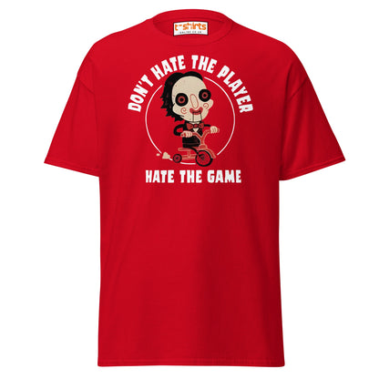 Don’t Hate the Player T-Shirt | Funny Horror Parody Tee - Red - T-Shirts Online