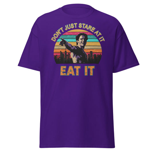Don't Just Stare At It Eat It T-Shirt - Funny Meme Tee - Purple - T-Shirts Online