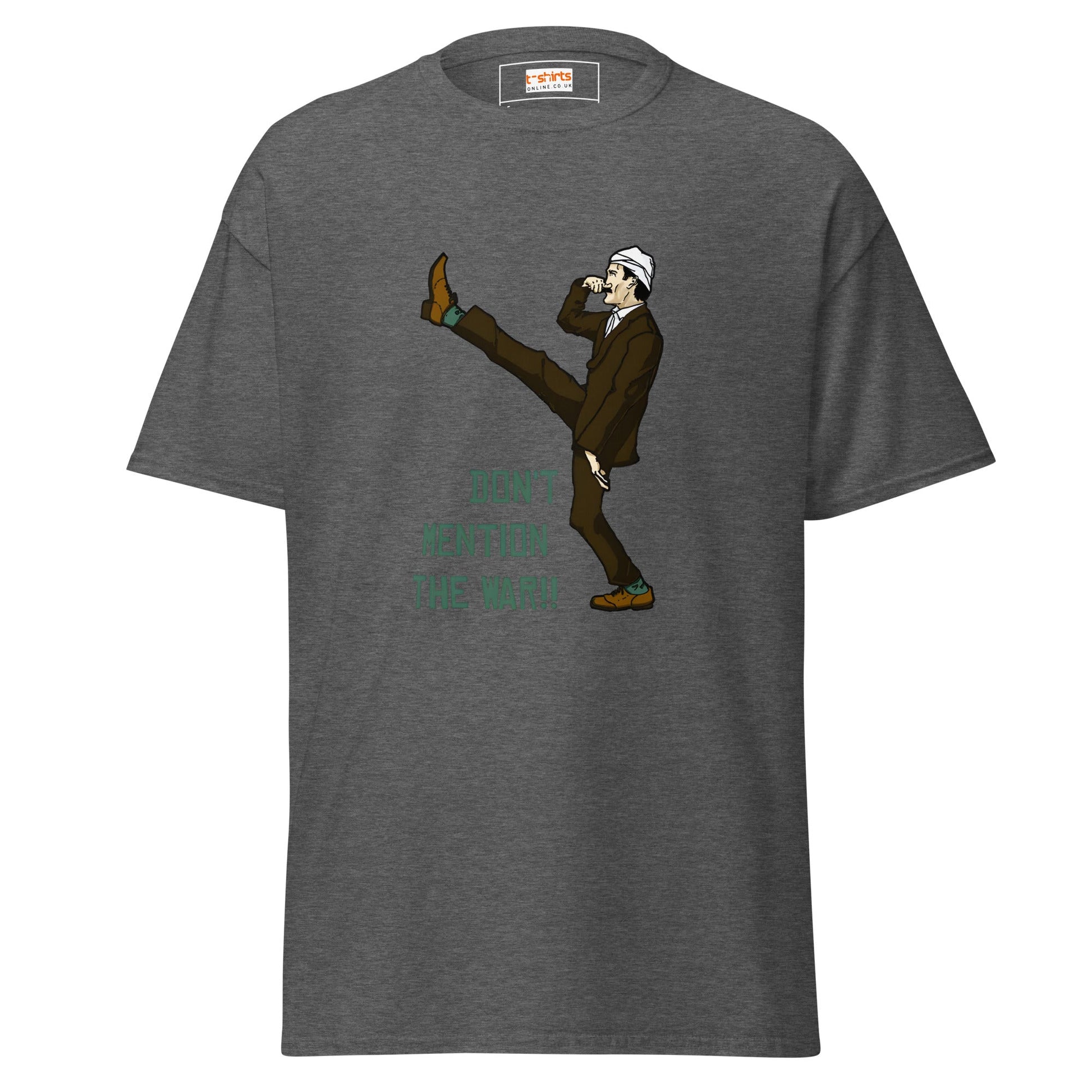 Don't Mention the War | Fawlty Towers T-Shirt - Dark Heather - T-Shirts Online