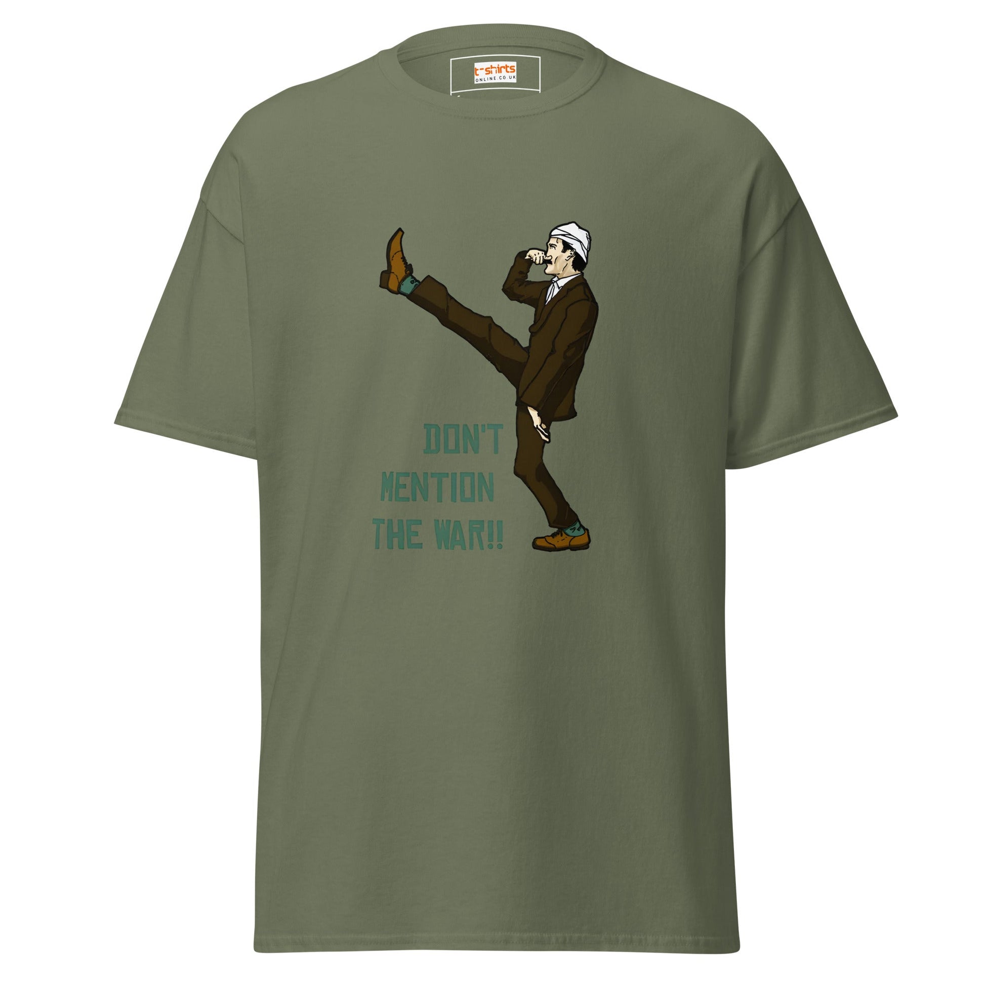 Don't Mention the War | Fawlty Towers T-Shirt - Military Green - T-Shirts Online