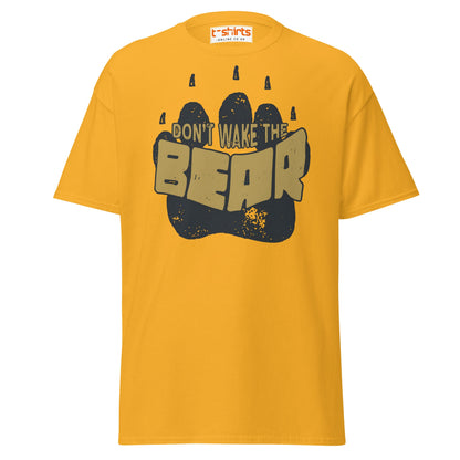 Don’t Wake The Bear T-Shirt | Funny Lazy Mood Tee - Gold - T-Shirts Online
