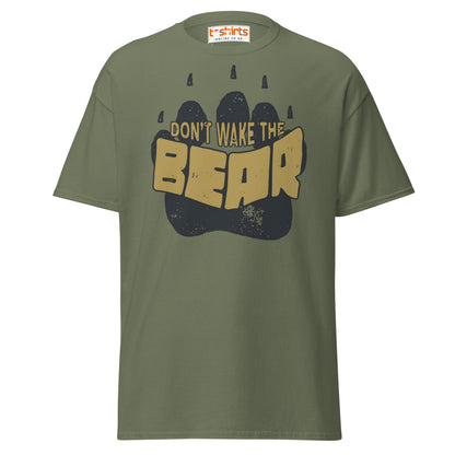 Don’t Wake The Bear T-Shirt | Funny Lazy Mood Tee - Military Green - T-Shirts Online