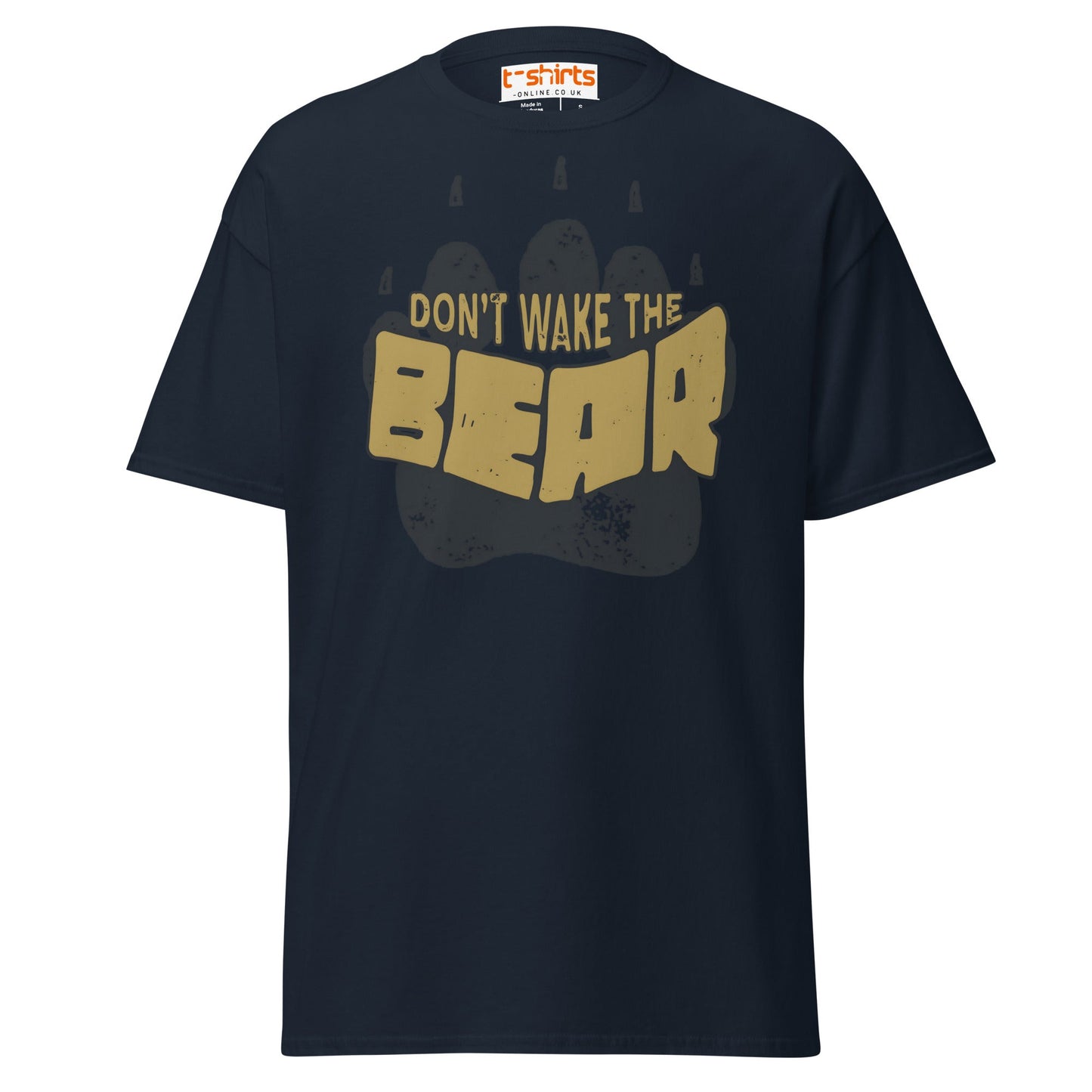 Don’t Wake The Bear T-Shirt | Funny Lazy Mood Tee - Navy - T-Shirts Online