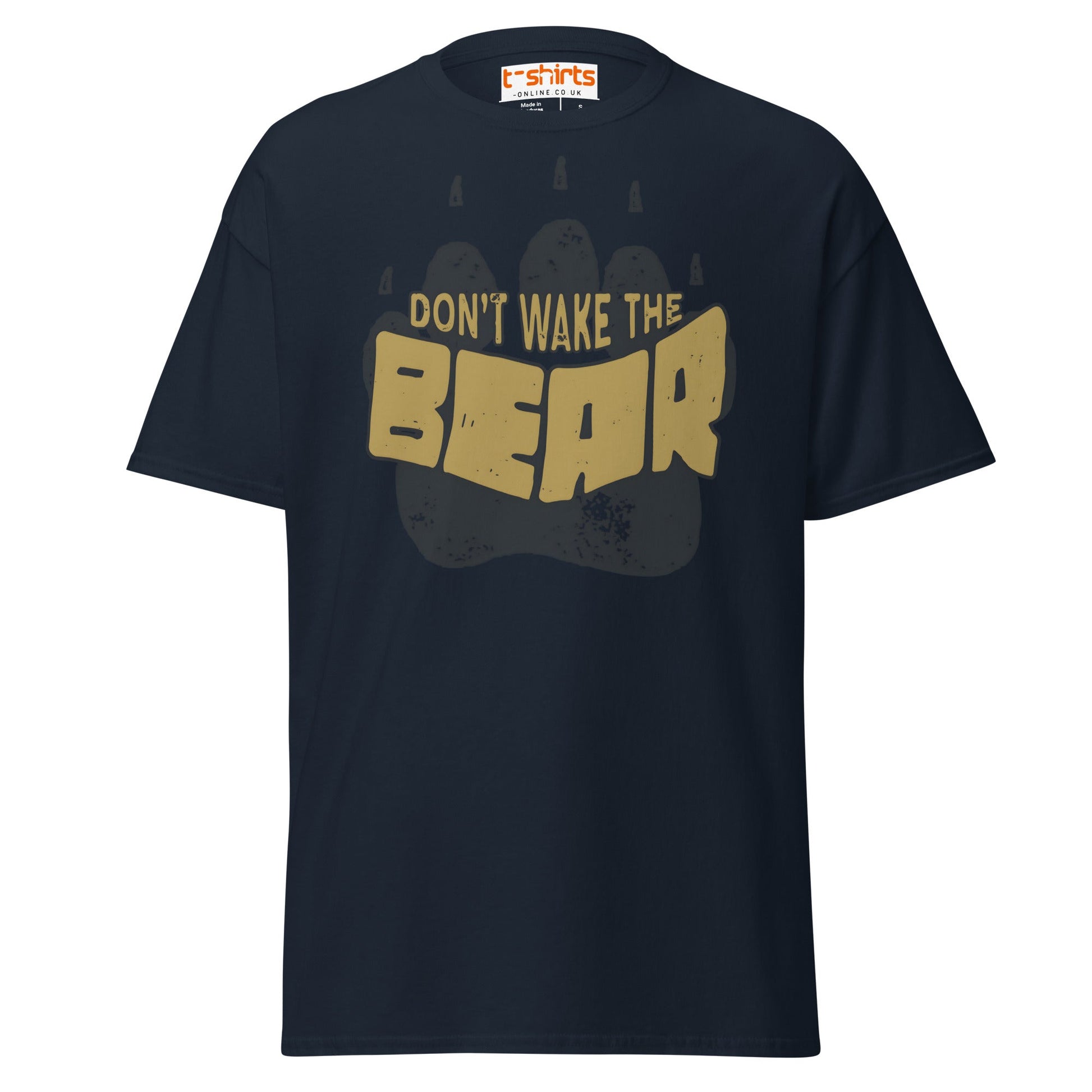 Don’t Wake The Bear T-Shirt | Funny Lazy Mood Tee - Navy - T-Shirts Online