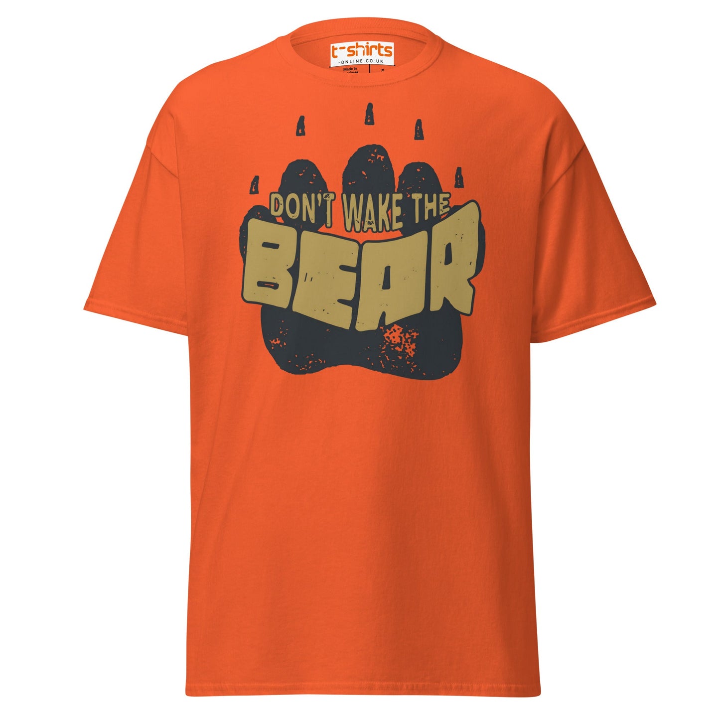 Don’t Wake The Bear T-Shirt | Funny Lazy Mood Tee - Orange - T-Shirts Online