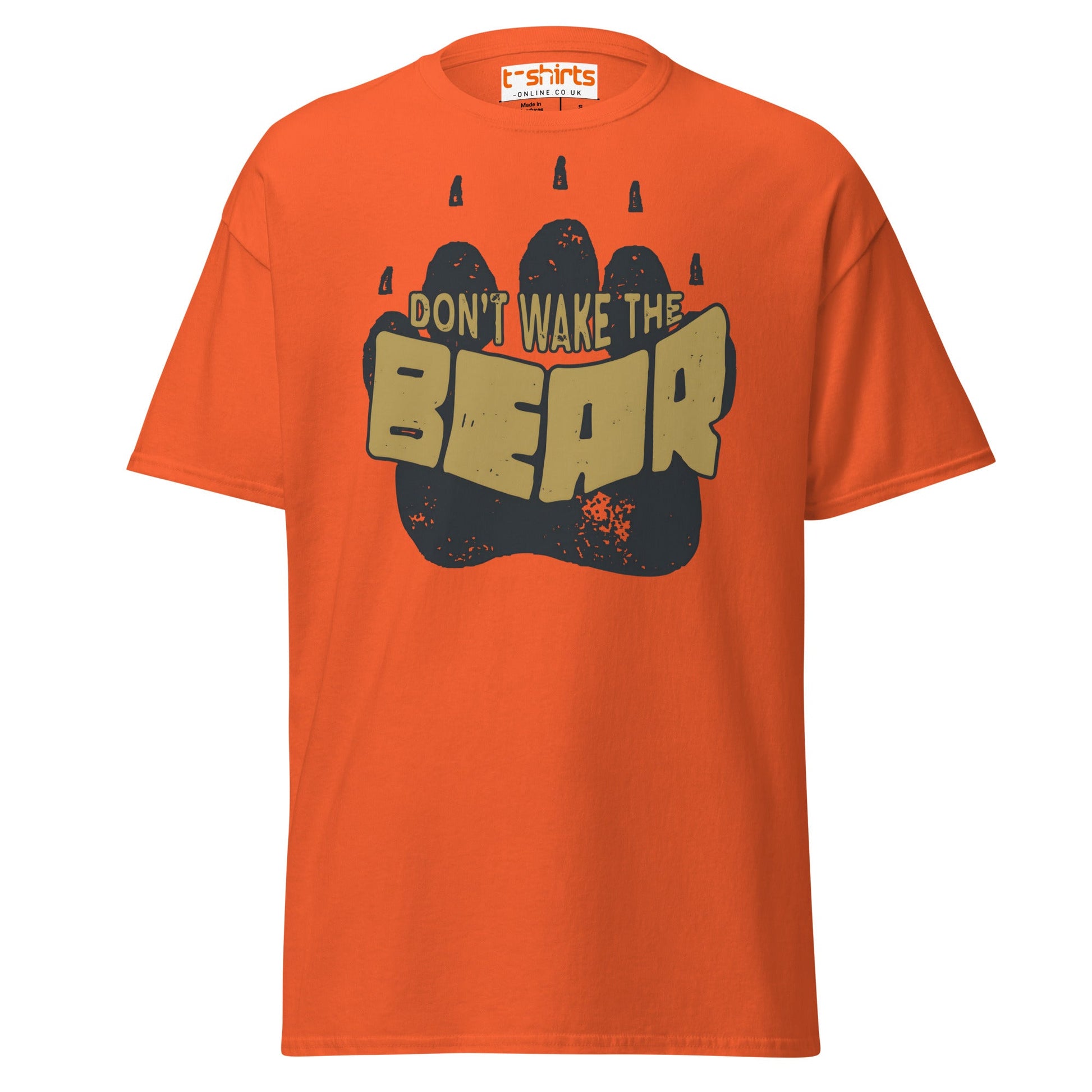 Don’t Wake The Bear T-Shirt | Funny Lazy Mood Tee - Orange - T-Shirts Online