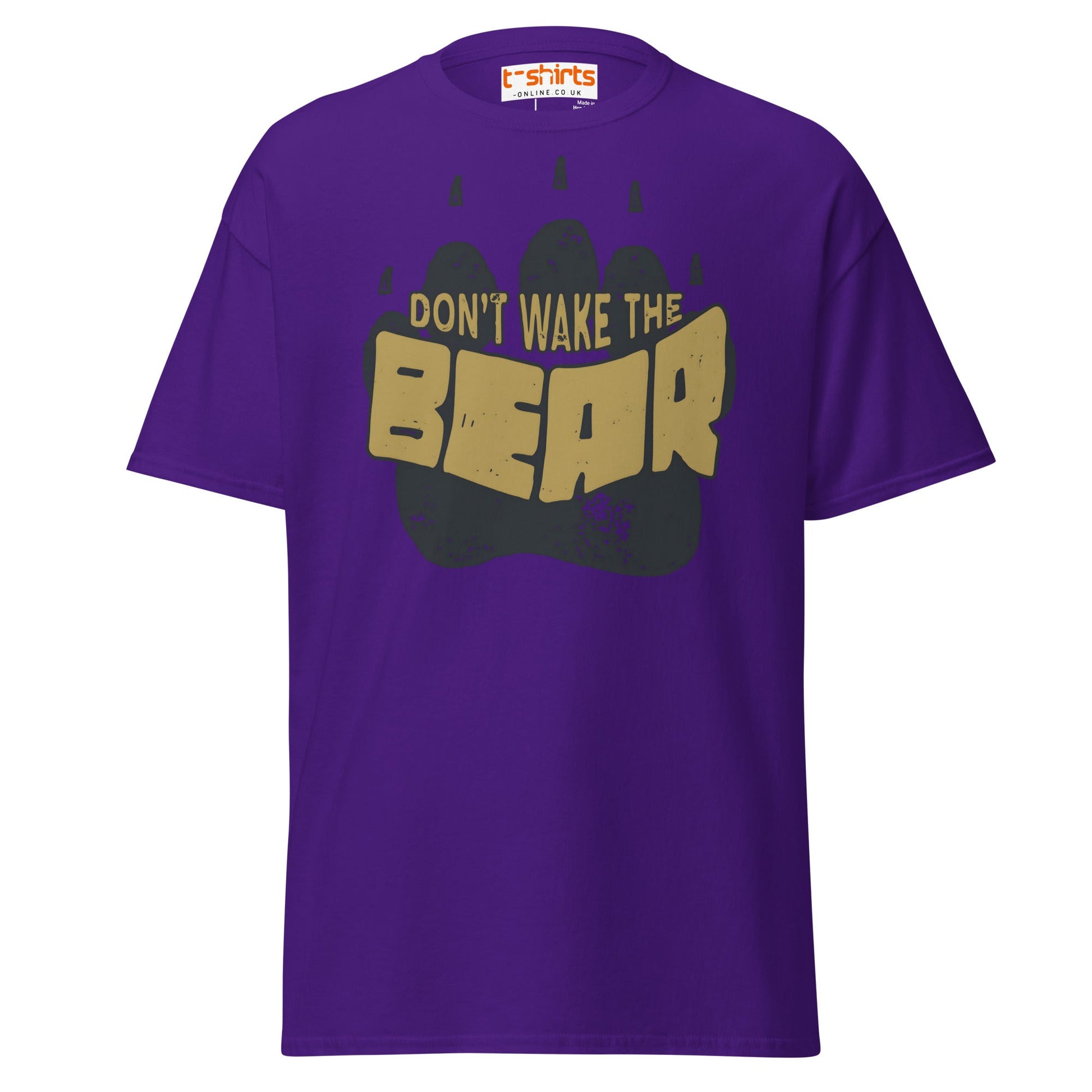 Don’t Wake The Bear T-Shirt | Funny Lazy Mood Tee - Purple - T-Shirts Online