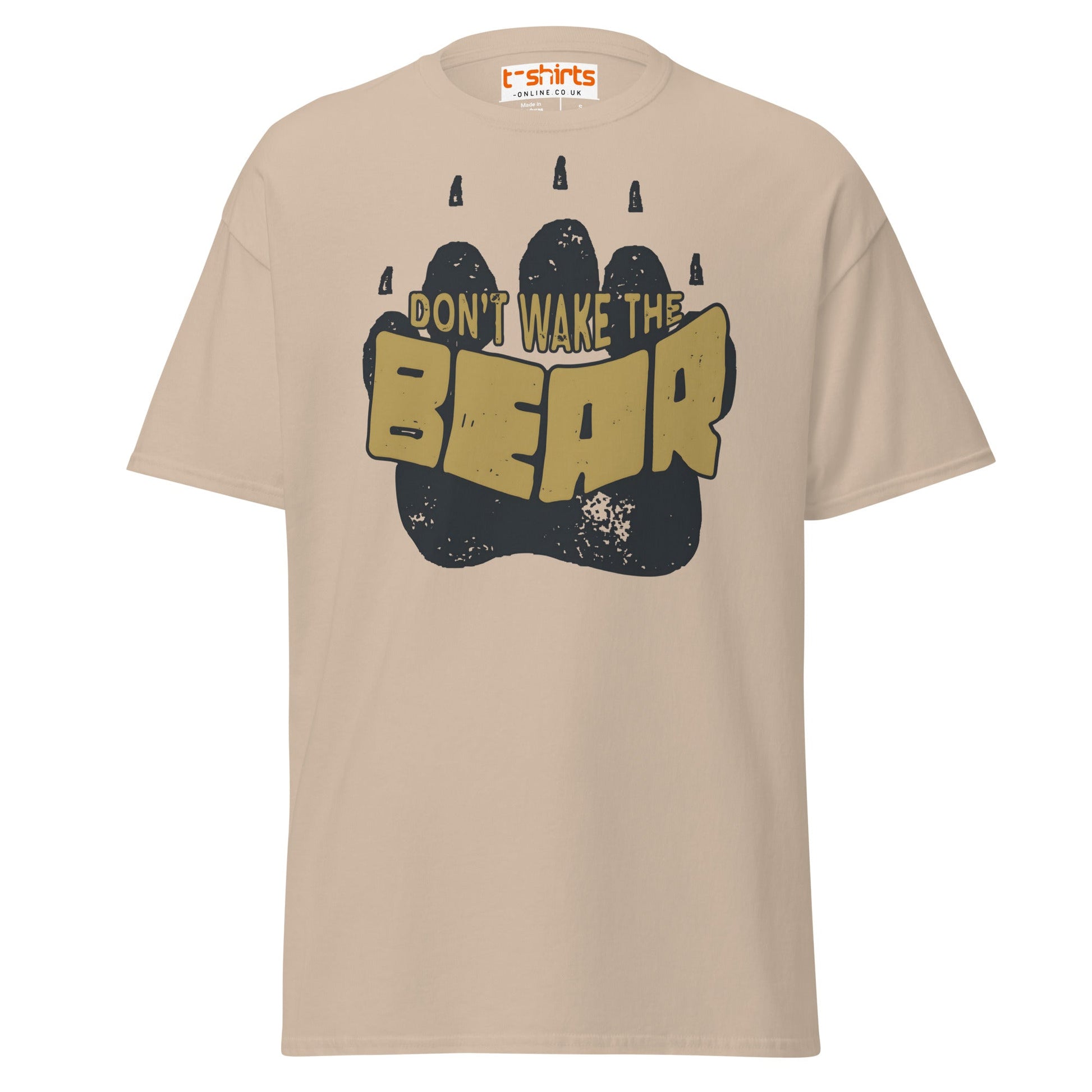 Don’t Wake The Bear T-Shirt | Funny Lazy Mood Tee - Sand - T-Shirts Online