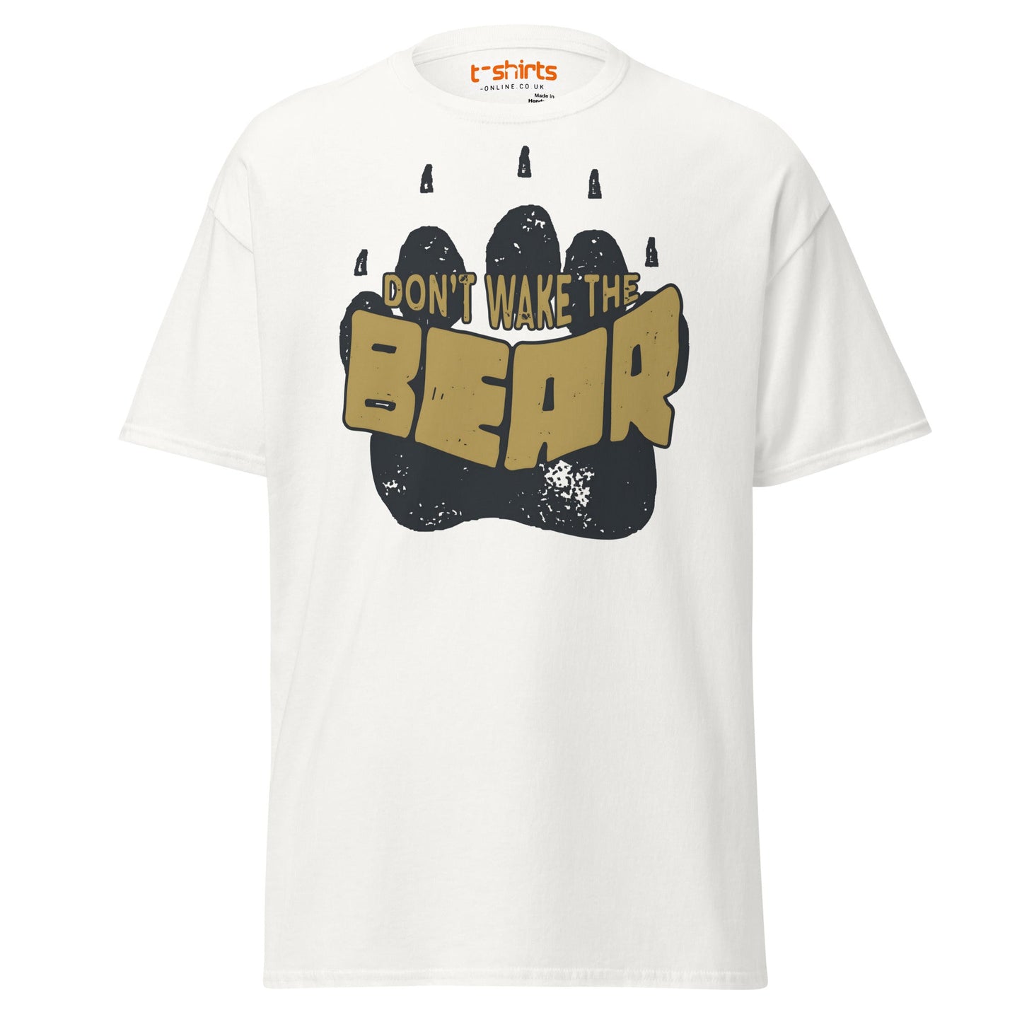 Don’t Wake The Bear T-Shirt | Funny Lazy Mood Tee - White - T-Shirts Online