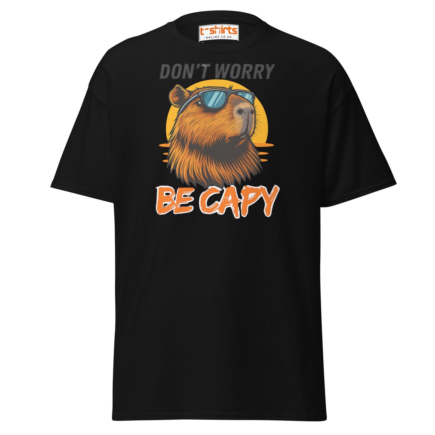 Don't Worry Be Capy T-Shirt - Black - T-Shirts Online