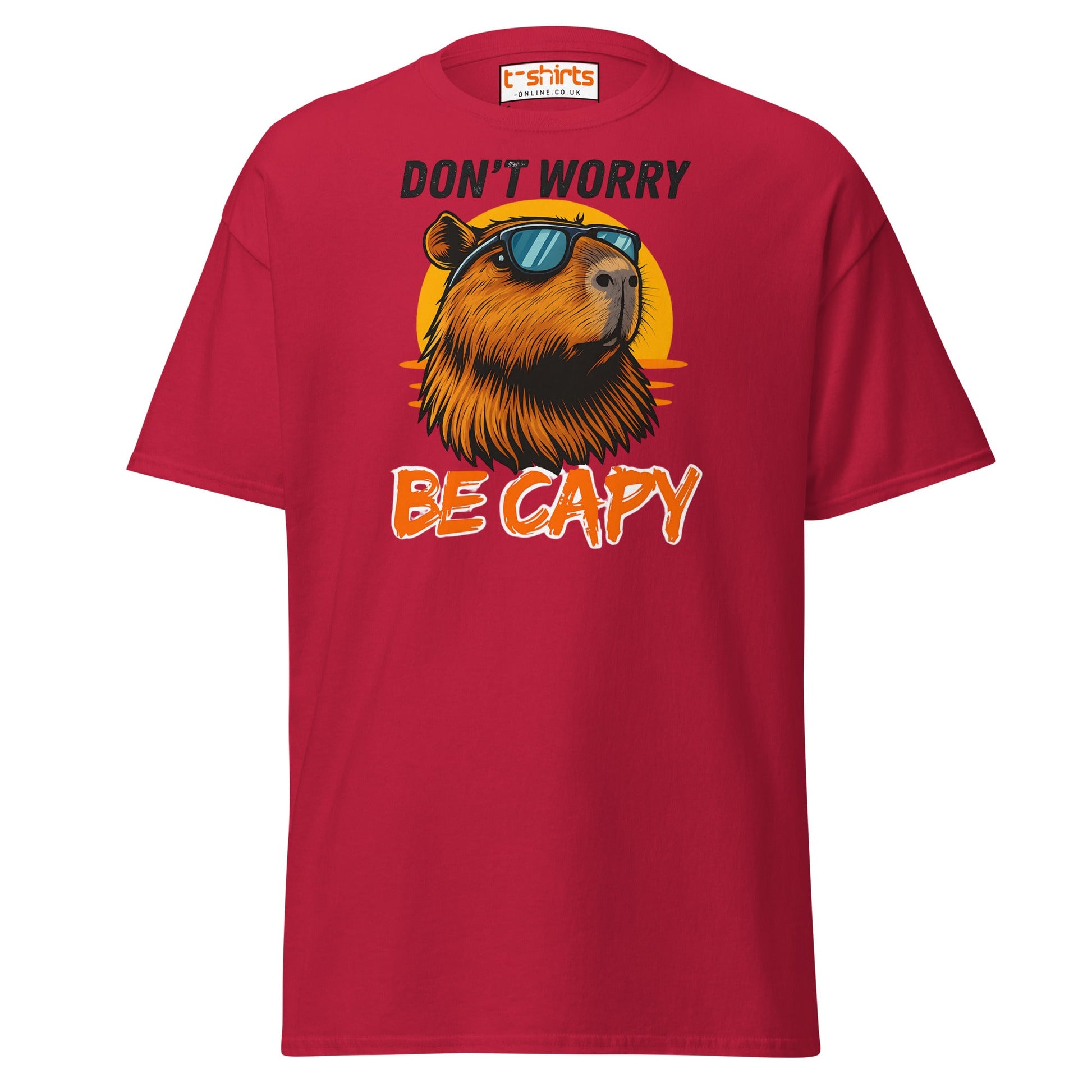 Don't Worry Be Capy T-Shirt - Cardinal - T-Shirts Online