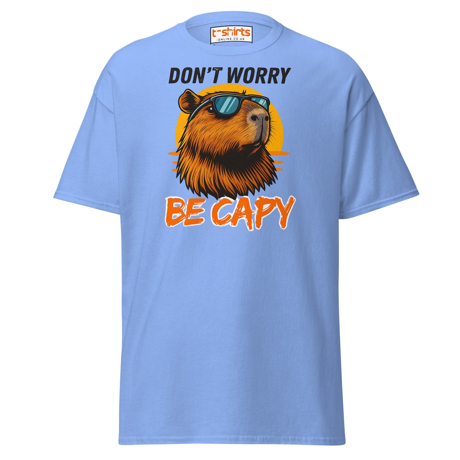 Don't Worry Be Capy T-Shirt - Carolina Blue - T-Shirts Online