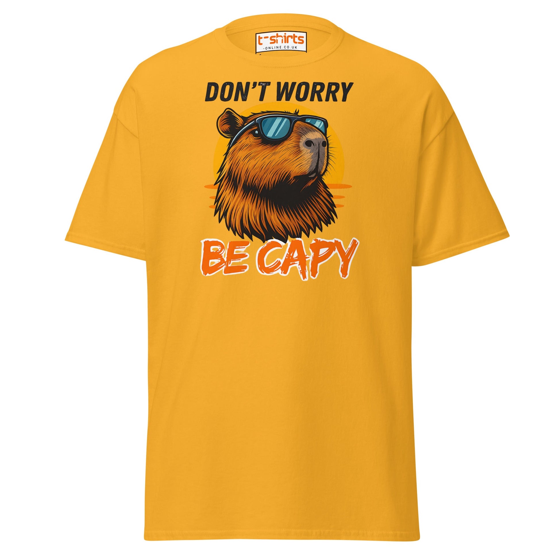 Don't Worry Be Capy T-Shirt - Gold - T-Shirts Online