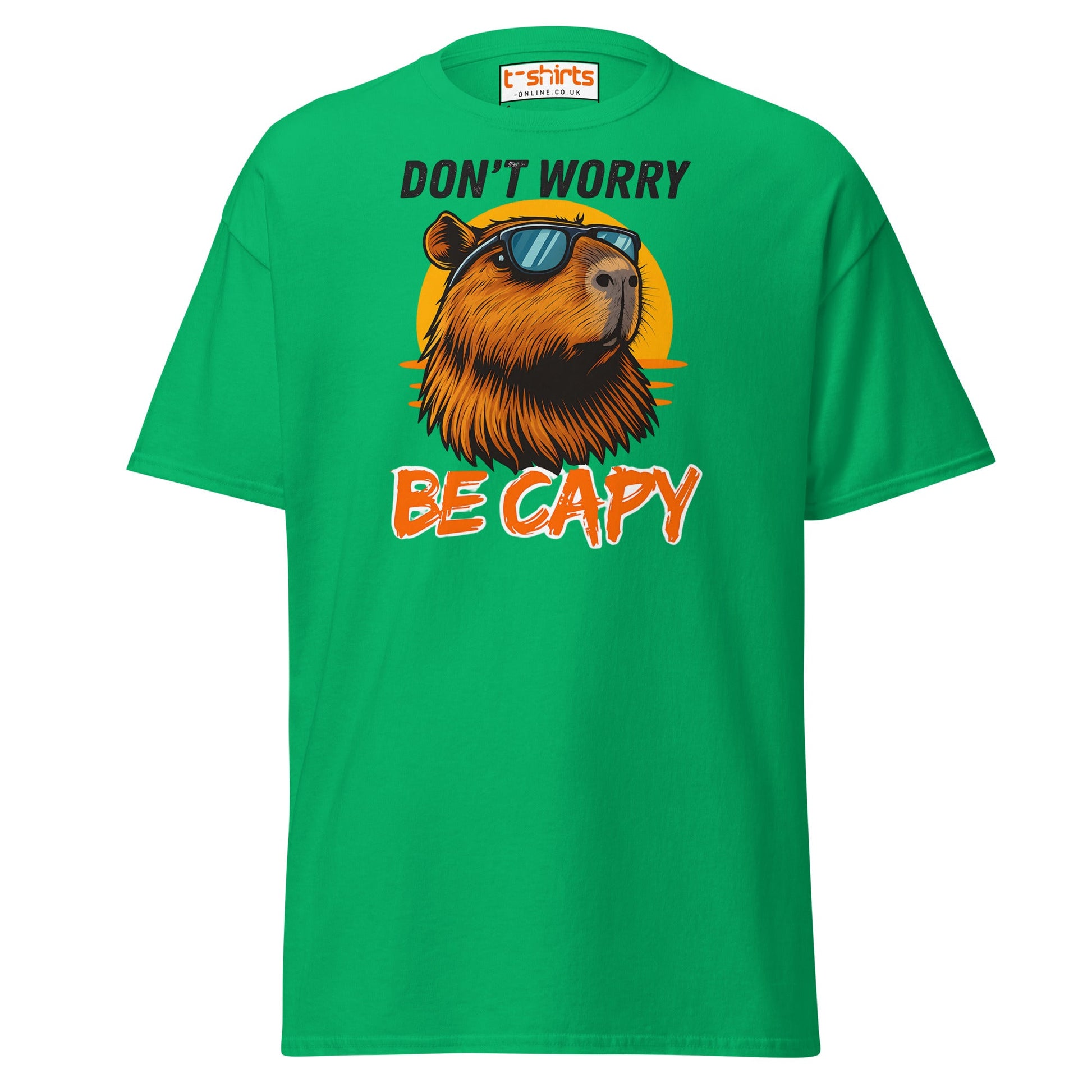 Don't Worry Be Capy T-Shirt - Irish Green - T-Shirts Online