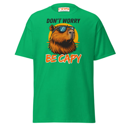 Don't Worry Be Capy T-Shirt - Irish Green - T-Shirts Online