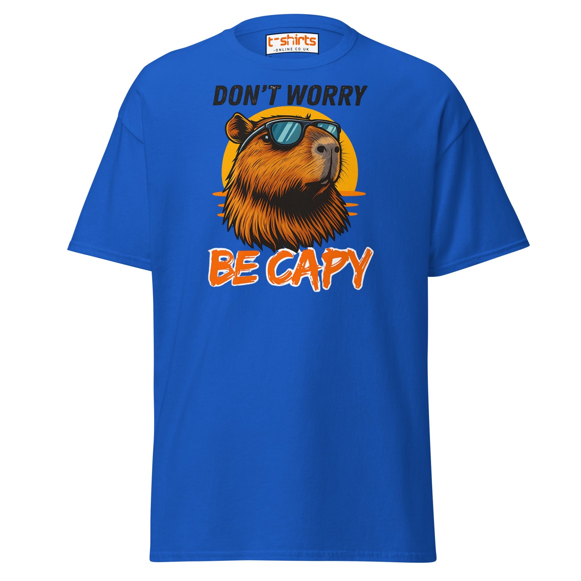 Don't Worry Be Capy T-Shirt - Royal - T-Shirts Online