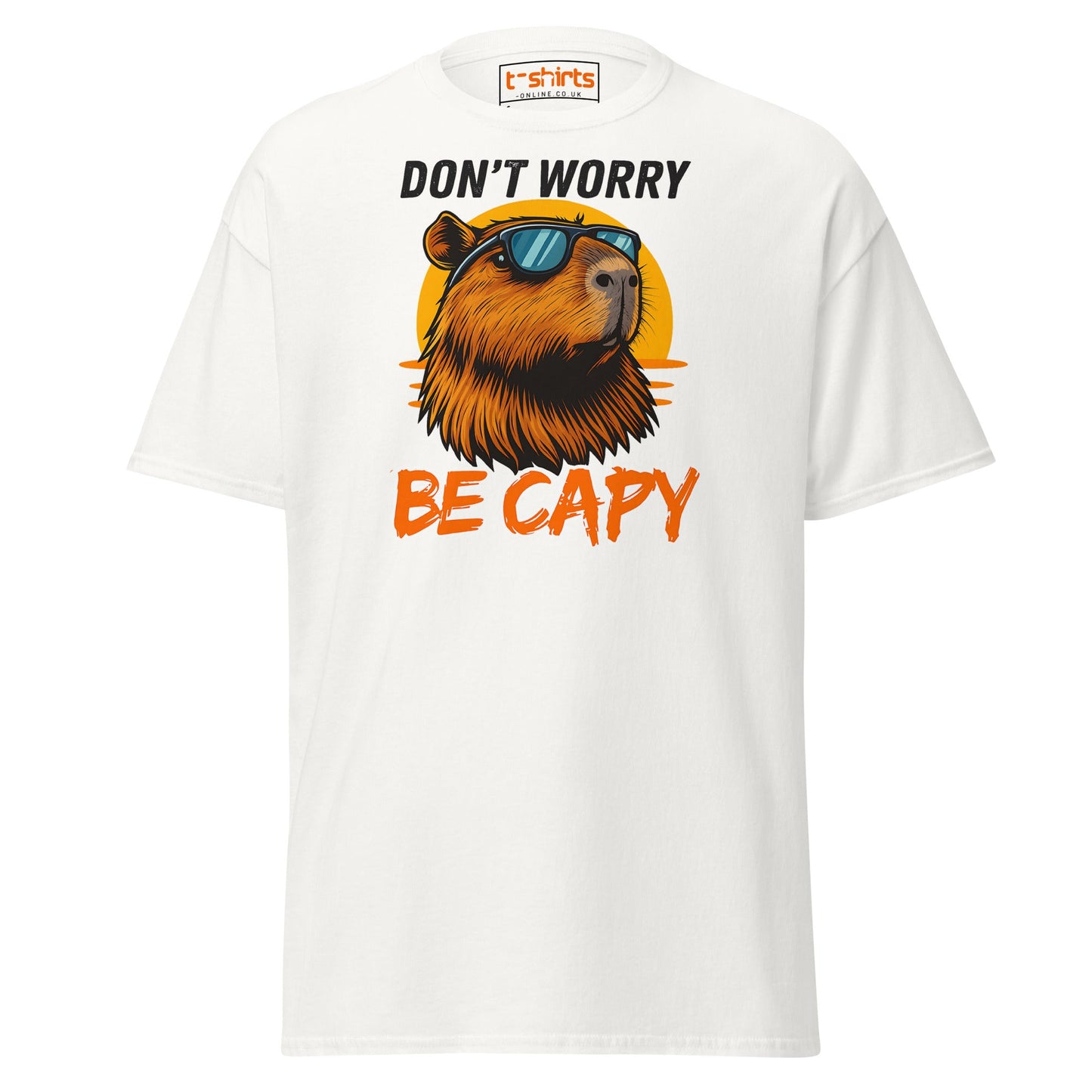 Don't Worry Be Capy T-Shirt - White - T-Shirts Online