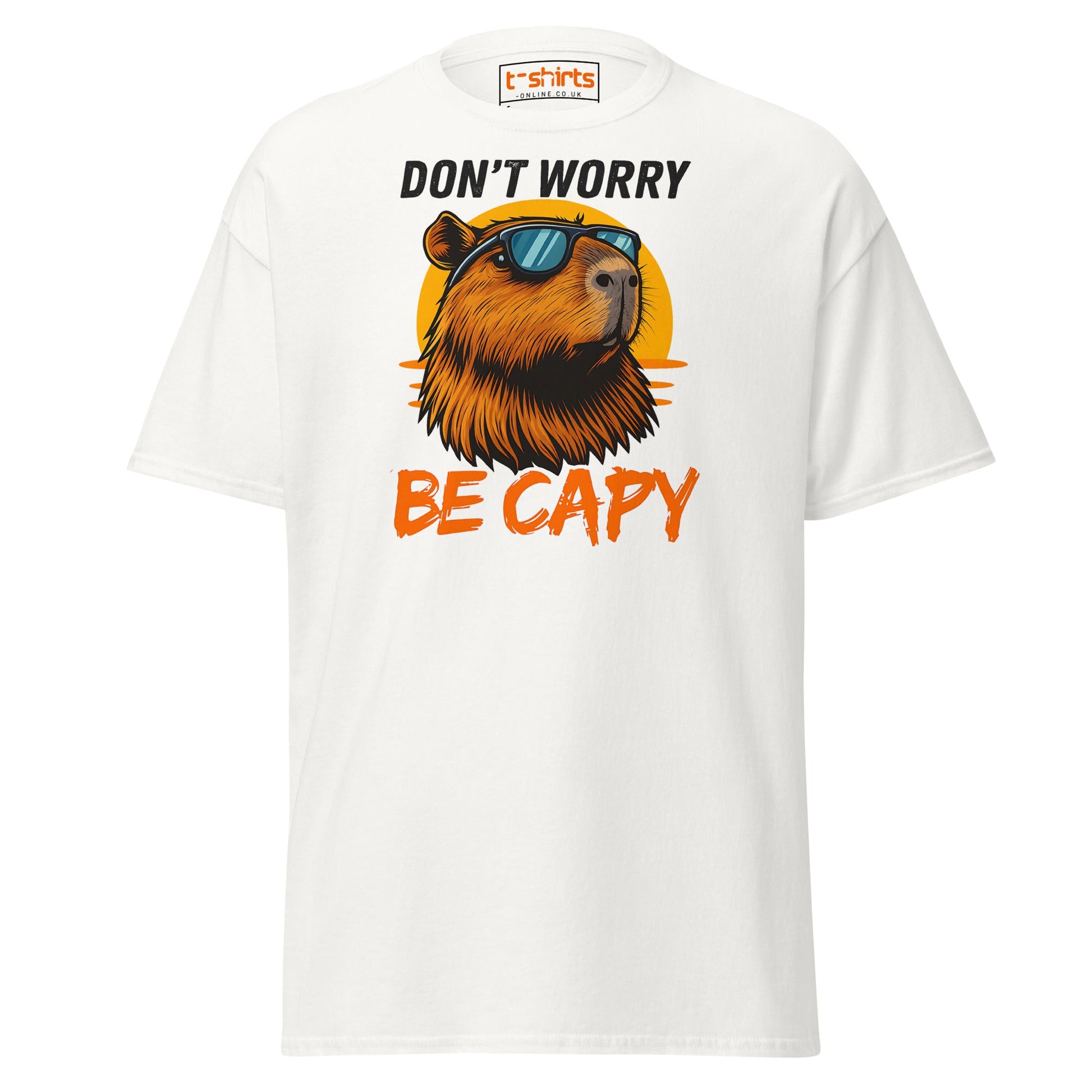 Don't Worry Be Capy T-Shirt - White - T-Shirts Online