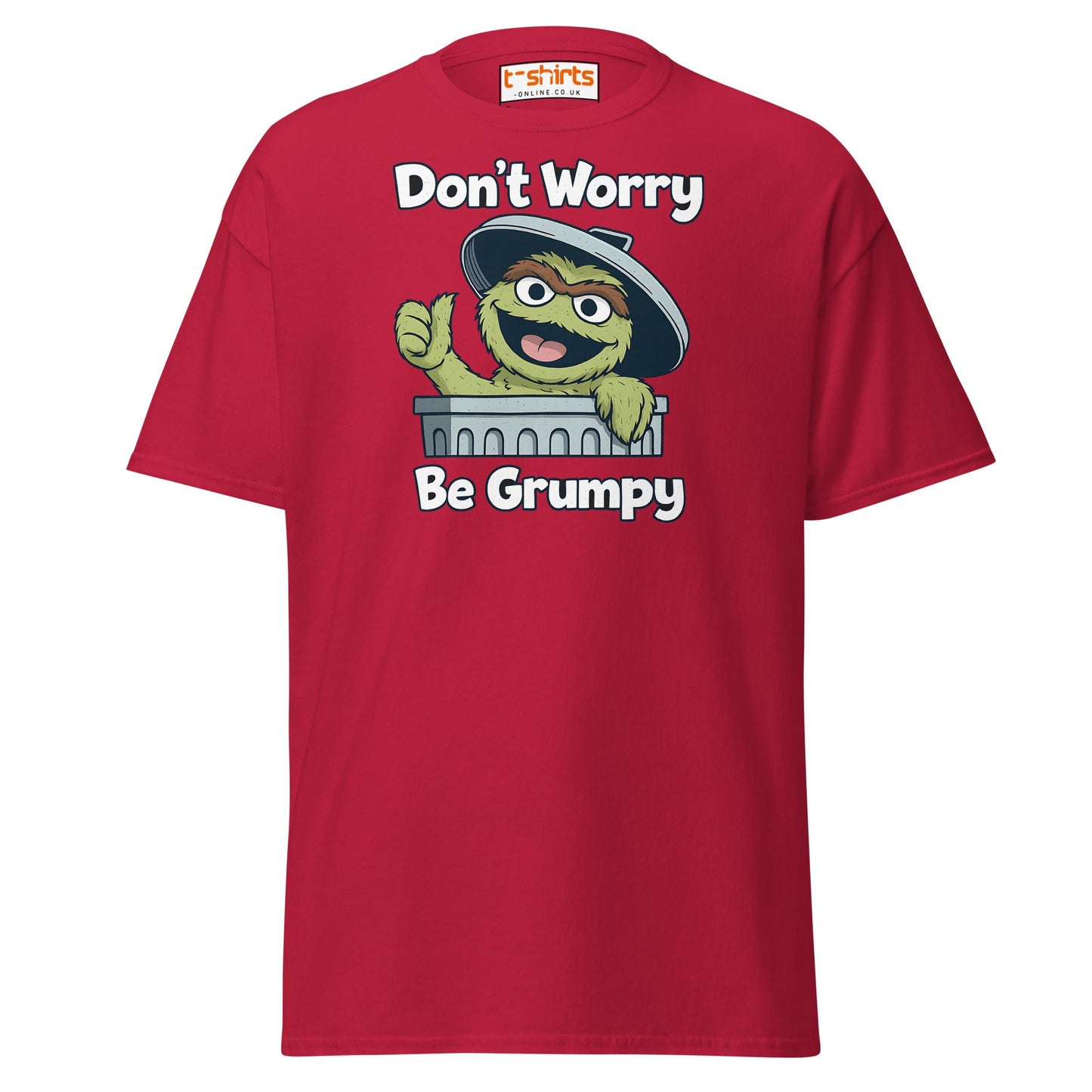 Don’t Worry Be Grumpy T-Shirt – Funny Cartoon Tee - Cardinal - T-Shirts Online