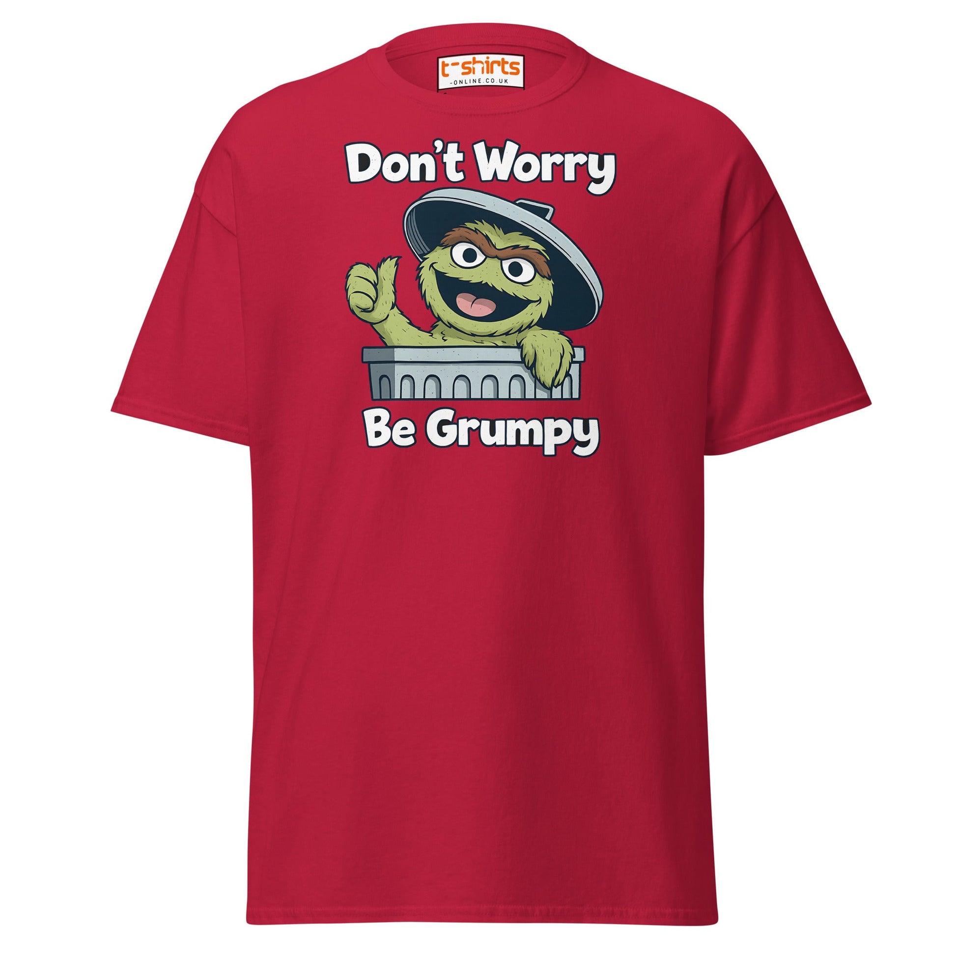 Don’t Worry Be Grumpy T-Shirt – Funny Cartoon Tee - Cardinal - T-Shirts Online