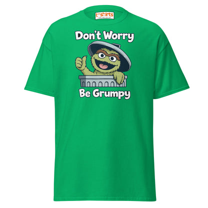 Don’t Worry Be Grumpy T-Shirt – Funny Cartoon Tee - Irish Green - T-Shirts Online