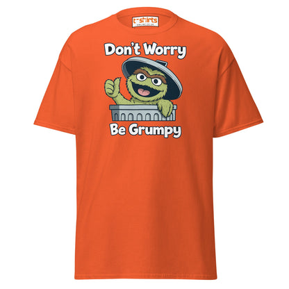 Don’t Worry Be Grumpy T-Shirt – Funny Cartoon Tee - Orange - T-Shirts Online