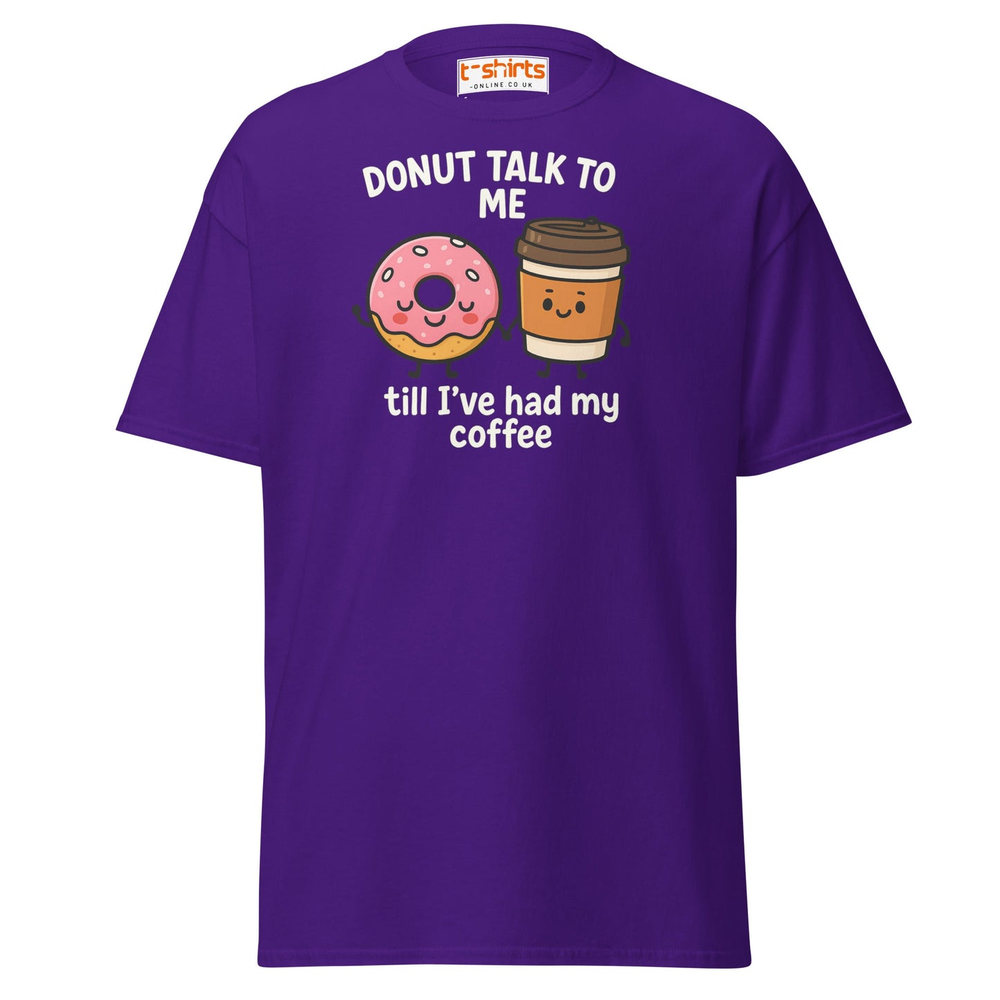 Donut Talk to Me Coffee Tee – Funny Food Pun Shirt - Purple - T-Shirts Online