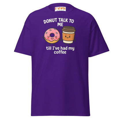 Donut Talk to Me Coffee Tee – Funny Food Pun Shirt - Purple - T-Shirts Online