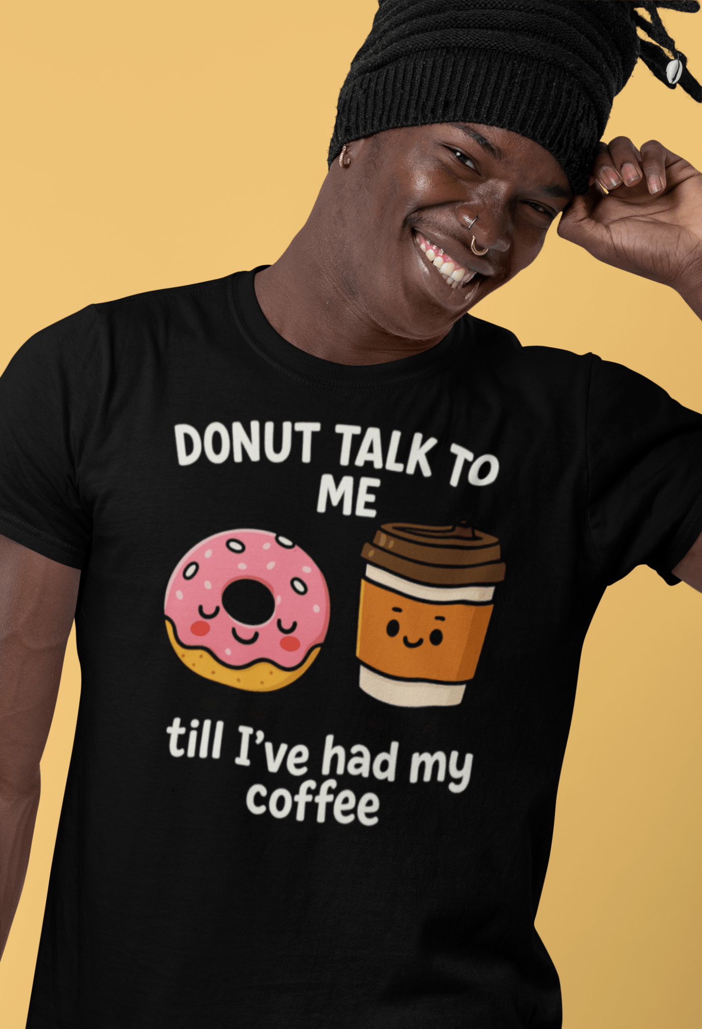 Donut Talk to Me Coffee Tee – Funny Food Pun Shirt - White - T-Shirts Online